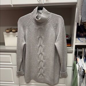 Garnet Hill Light Gray Turtleneck Sweater